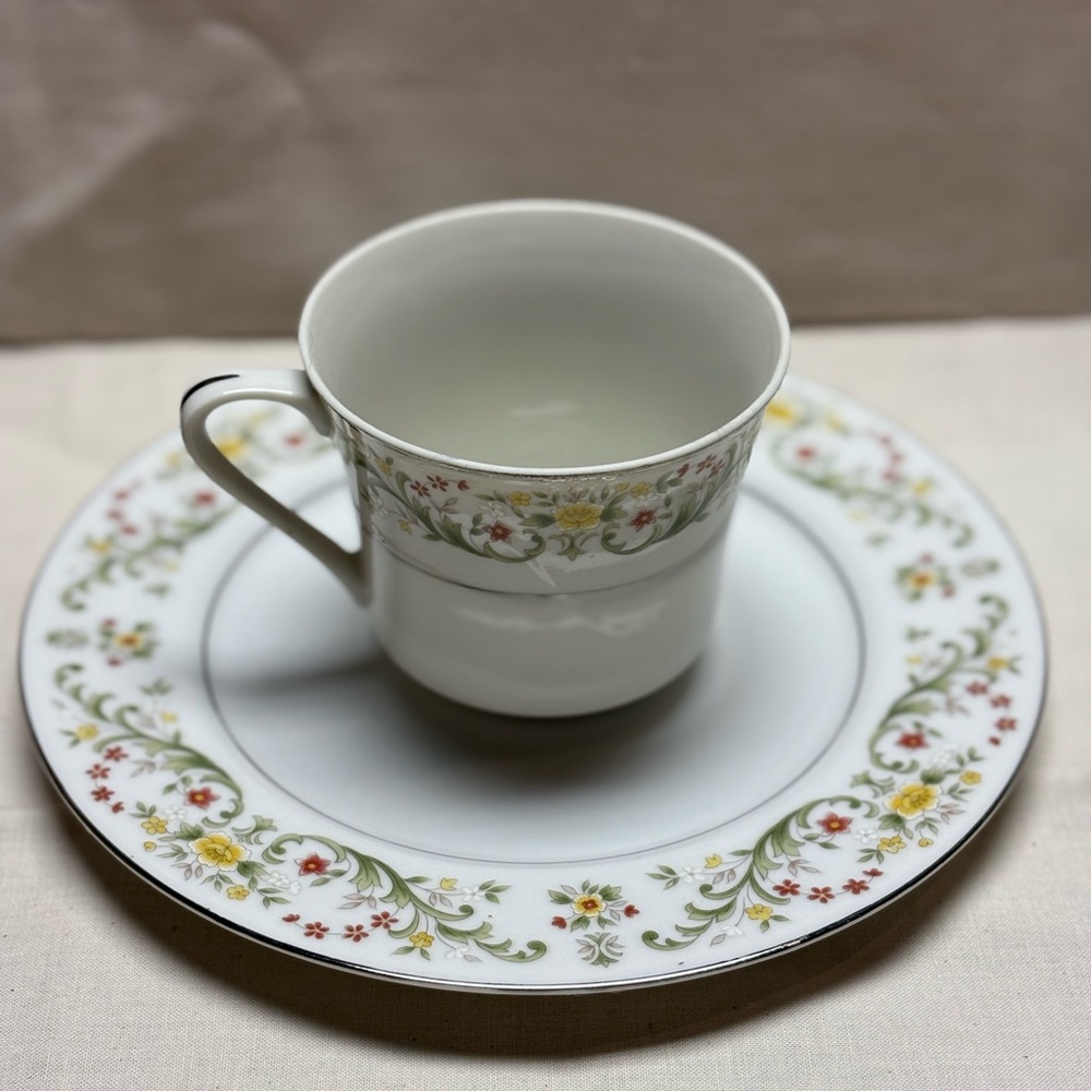 Floral Patterned Cup and Saucer Set